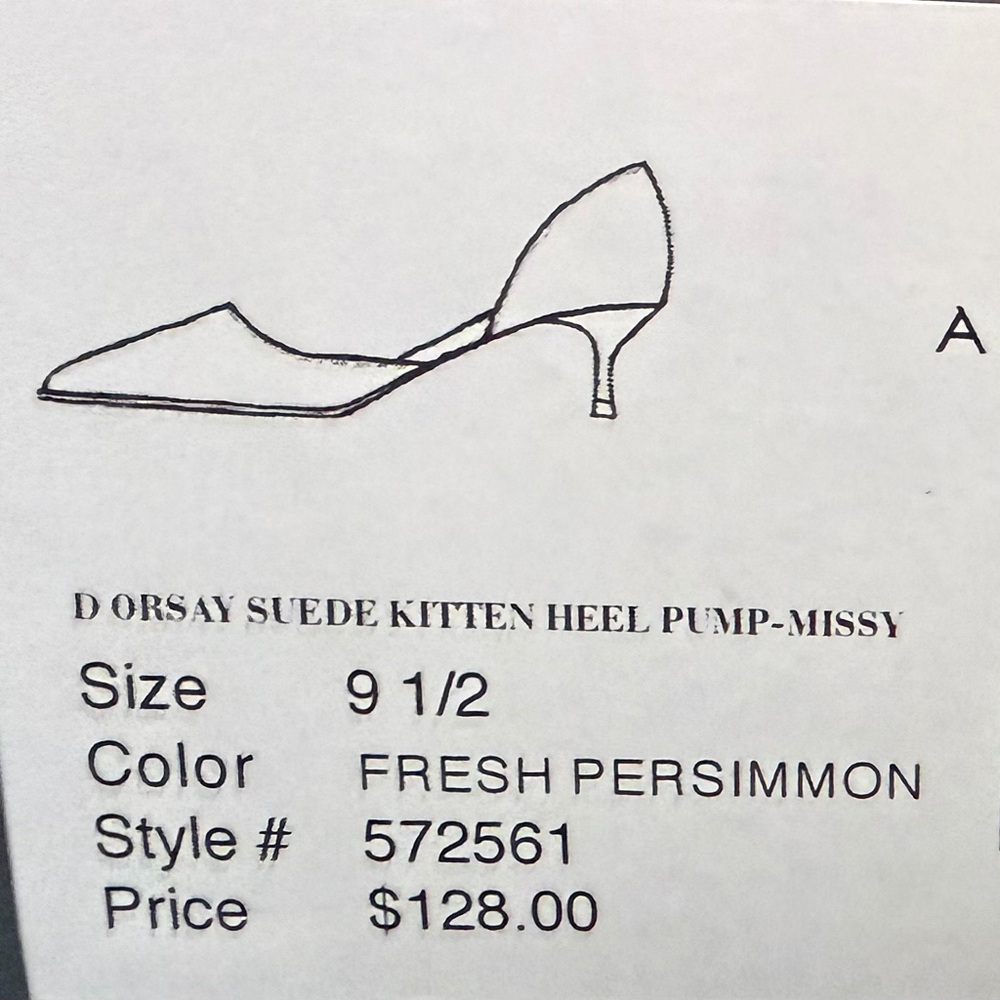 Ann Taylor Orange Suede Pointed D'Orsay Flats - Picture 6 of 7